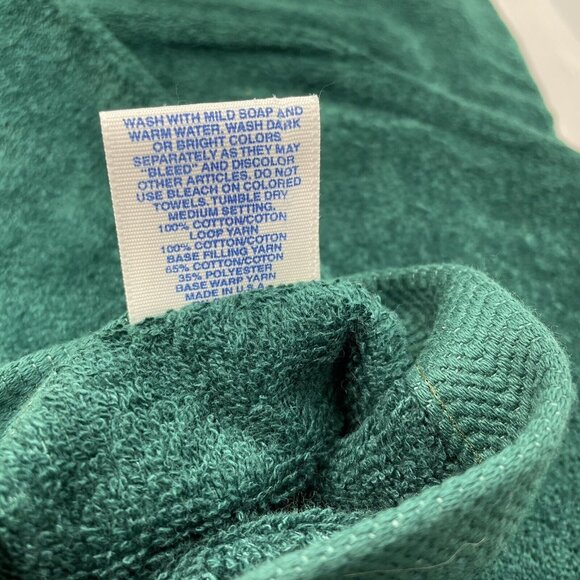 Vintage Royal Terry 3 Pc Bath Towel Set Ensemble Quilted Star Embroidered Green - Picture 8 of 8